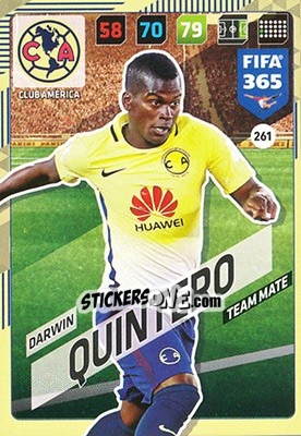 Sticker Darwin Quintero - FIFA 365: 2017-2018. Adrenalyn XL n. 261 - Panini