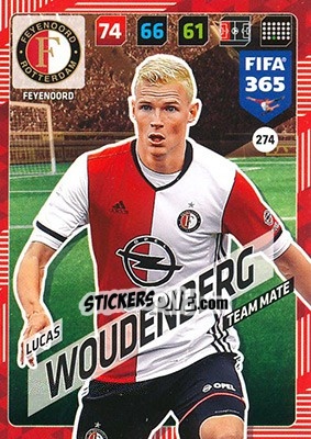 Sticker Lucas Woudenberg - FIFA 365: 2017-2018. Adrenalyn XL n. 274 - Panini