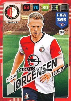 Sticker Nicolai Jørgensen - FIFA 365: 2017-2018. Adrenalyn XL n. 278 - Panini