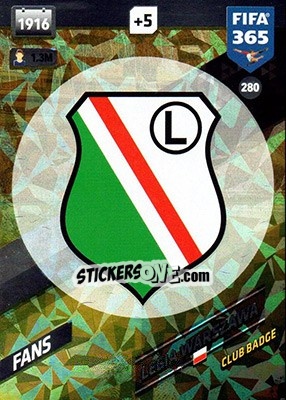 Sticker Club Badge - FIFA 365: 2017-2018. Adrenalyn XL n. 280 - Panini