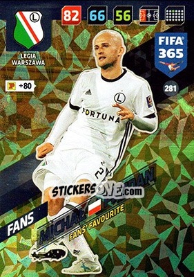 Sticker Michał Pazdan - FIFA 365: 2017-2018. Adrenalyn XL n. 281 - Panini