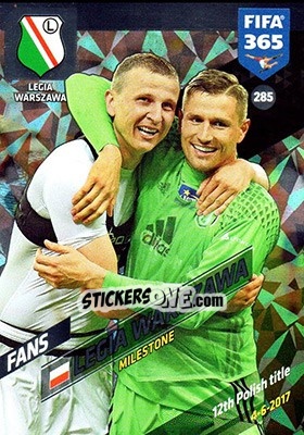 Sticker Legia Warszawa - FIFA 365: 2017-2018. Adrenalyn XL n. 285 - Panini
