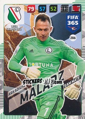 Sticker Arkadiusz Malarz - FIFA 365: 2017-2018. Adrenalyn XL n. 286 - Panini