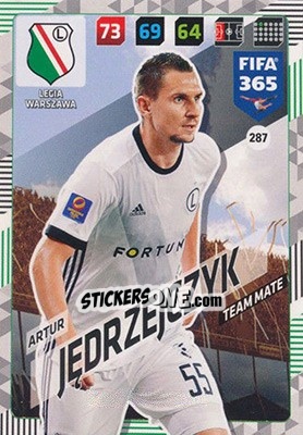 Sticker Artur Jedrzejczyk - FIFA 365: 2017-2018. Adrenalyn XL n. 287 - Panini