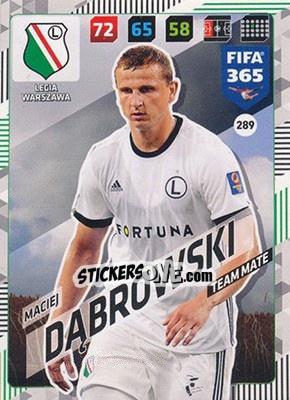 Sticker Maciej Dąbrowski - FIFA 365: 2017-2018. Adrenalyn XL n. 289 - Panini