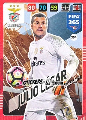 Figurina Júlio César - FIFA 365: 2017-2018. Adrenalyn XL - Panini