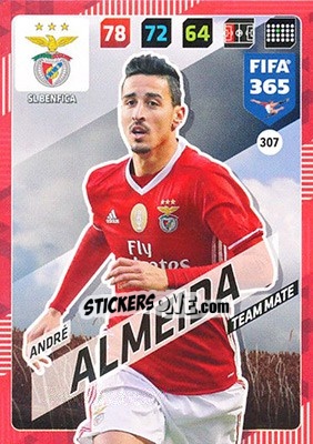 Sticker André Almeida - FIFA 365: 2017-2018. Adrenalyn XL n. 307 - Panini
