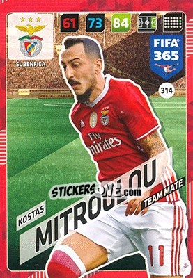 Sticker Kostas Mitroglou - FIFA 365: 2017-2018. Adrenalyn XL n. 314 - Panini
