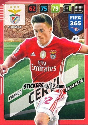 Sticker Franco Cervi - FIFA 365: 2017-2018. Adrenalyn XL n. 315 - Panini