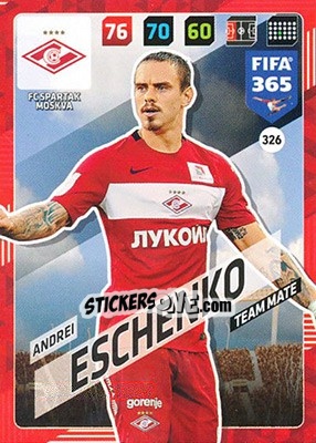 Sticker Andrei Eschenko - FIFA 365: 2017-2018. Adrenalyn XL n. 326 - Panini