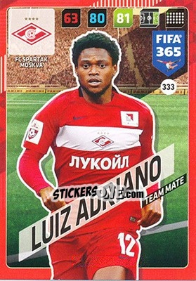 Sticker Luiz Adriano - FIFA 365: 2017-2018. Adrenalyn XL n. 333 - Panini