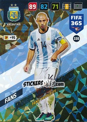 Sticker Javier Mascherano - FIFA 365: 2017-2018. Adrenalyn XL n. 335 - Panini