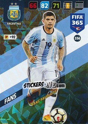 Sticker Éver Banega - FIFA 365: 2017-2018. Adrenalyn XL n. 336 - Panini