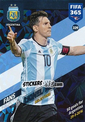Sticker Lionel Messi - FIFA 365: 2017-2018. Adrenalyn XL n. 339 - Panini