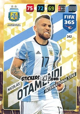 Sticker Nicolás Otamendi - FIFA 365: 2017-2018. Adrenalyn XL n. 342 - Panini