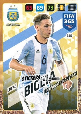 Sticker Lucas Biglia - FIFA 365: 2017-2018. Adrenalyn XL n. 345 - Panini
