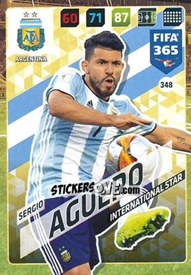 Sticker Sergio Agüero - FIFA 365: 2017-2018. Adrenalyn XL n. 348 - Panini