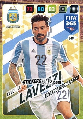 Figurina Ezequiel Lavezzi - FIFA 365: 2017-2018. Adrenalyn XL - Panini