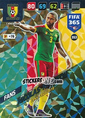 Sticker Nicolas Nkoulou - FIFA 365: 2017-2018. Adrenalyn XL n. 353 - Panini