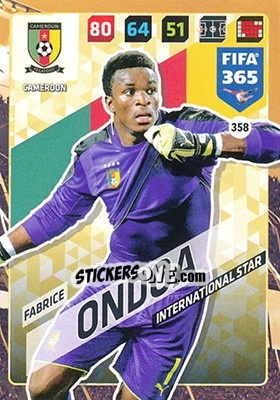Sticker Fabrice Ondoa - FIFA 365: 2017-2018. Adrenalyn XL n. 358 - Panini