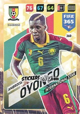 Sticker Ambroise Oyongo - FIFA 365: 2017-2018. Adrenalyn XL n. 360 - Panini