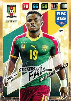 Sticker Collins Fai - FIFA 365: 2017-2018. Adrenalyn XL n. 361 - Panini