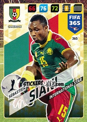 Sticker Sébastien Siani - FIFA 365: 2017-2018. Adrenalyn XL n. 365 - Panini