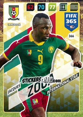 Sticker Jacques Zoua - FIFA 365: 2017-2018. Adrenalyn XL - Panini