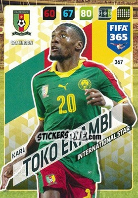 Sticker Karl Toko Ekambi - FIFA 365: 2017-2018. Adrenalyn XL n. 367 - Panini