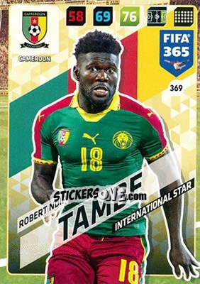 Sticker Robert Ndip Tambe - FIFA 365: 2017-2018. Adrenalyn XL n. 369 - Panini