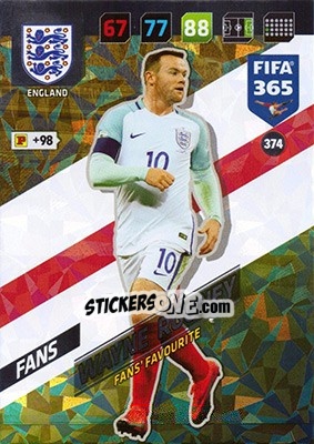 Sticker Wayne Rooney - FIFA 365: 2017-2018. Adrenalyn XL n. 374 - Panini