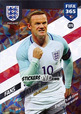 Sticker Wayne Rooney - FIFA 365: 2017-2018. Adrenalyn XL n. 375 - Panini