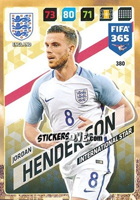 Sticker Jordan Henderson - FIFA 365: 2017-2018. Adrenalyn XL - Panini