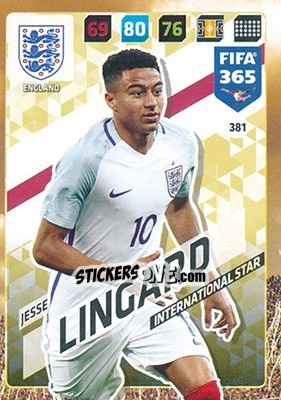 Figurina Jesse Lingard - FIFA 365: 2017-2018. Adrenalyn XL - Panini