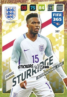 Sticker Daniel Sturridge - FIFA 365: 2017-2018. Adrenalyn XL n. 387 - Panini