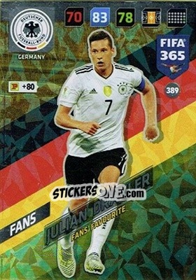 Sticker Julian Draxler - FIFA 365: 2017-2018. Adrenalyn XL n. 389 - Panini