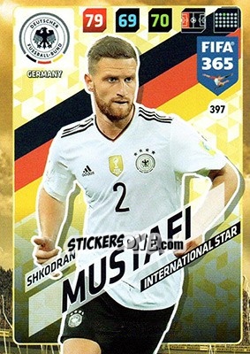 Sticker Shkodran Mustafi - FIFA 365: 2017-2018. Adrenalyn XL n. 397 - Panini