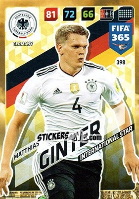 Cromo Matthias Ginter - FIFA 365: 2017-2018. Adrenalyn XL - Panini