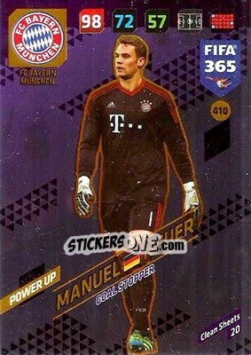 Sticker Manuel Neuer - FIFA 365: 2017-2018. Adrenalyn XL n. 410 - Panini