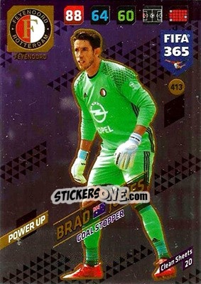 Sticker Brad Jones - FIFA 365: 2017-2018. Adrenalyn XL n. 413 - Panini