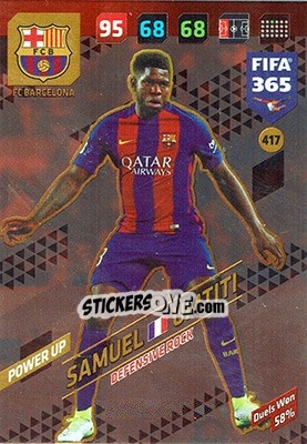 Sticker Samuel Umtiti - FIFA 365: 2017-2018. Adrenalyn XL n. 417 - Panini