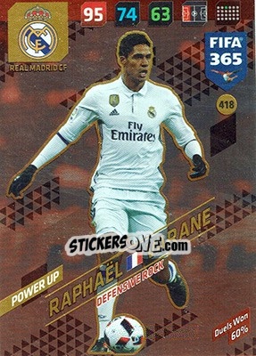 Sticker Raphael Varane - FIFA 365: 2017-2018. Adrenalyn XL n. 418 - Panini