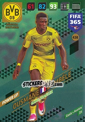 Sticker Ousmane Dembélé - FIFA 365: 2017-2018. Adrenalyn XL n. 438 - Panini