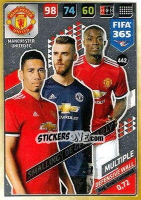 Sticker Chris Smalling / David De Gea / Eric Bailly - FIFA 365: 2017-2018. Adrenalyn XL n. 442 - Panini