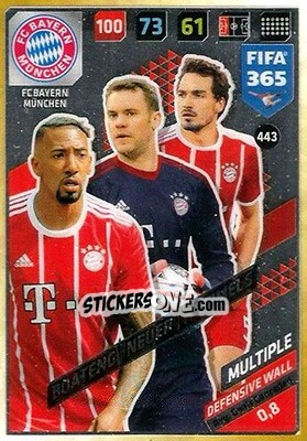 Sticker Jérôme Boateng / Manuel Neuer / Mats Hummels - FIFA 365: 2017-2018. Adrenalyn XL n. 443 - Panini