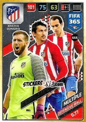 Sticker Jan Oblak / Stefan Savic / Diego Godin - FIFA 365: 2017-2018. Adrenalyn XL n. 444 - Panini