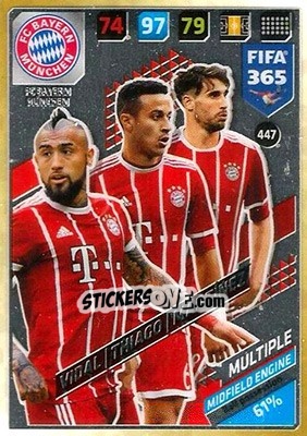 Cromo Arturo Vidal / Thiago Alcántara / Javi Martínez - FIFA 365: 2017-2018. Adrenalyn XL - Panini