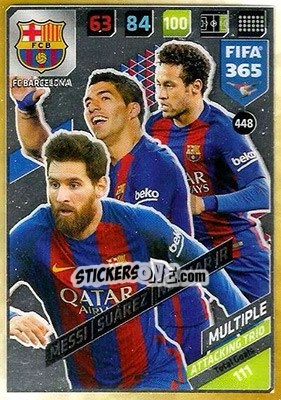 Sticker Lionel Messi / Luis Suárez / Neymar Jr. - FIFA 365: 2017-2018. Adrenalyn XL - Panini