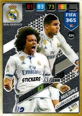 Sticker Marcelo / Casemiro - FIFA 365: 2017-2018. Adrenalyn XL n. 454 - Panini