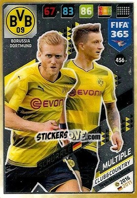 Sticker André Schürrle / Marco Reus - FIFA 365: 2017-2018. Adrenalyn XL n. 456 - Panini